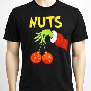 Men's Funny Christmas "NUTS" Grinch-Style Graphic T-Shirt